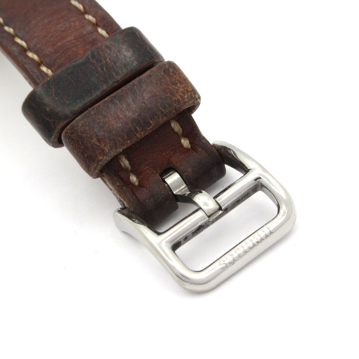 Hermes Watch Capecod Duzon Double Tour SS Leather Belt Silver — view 6