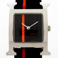 Hermes Watch Leather L Black Orange