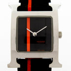 Hermes Watch Leather L Black Orange