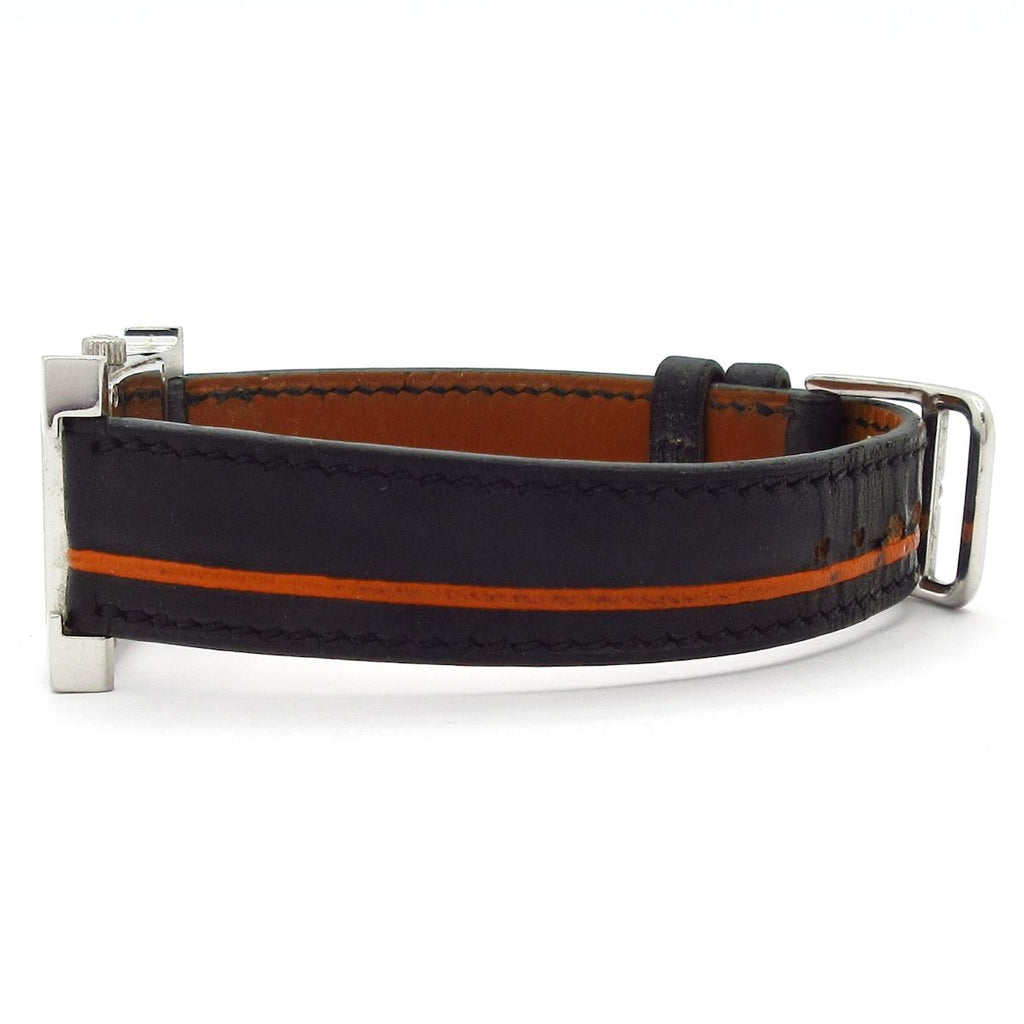 Hermes Watch Leather L Black Orange — view 5
