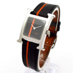 Hermes Watch Leather L Black Orange — view 2
