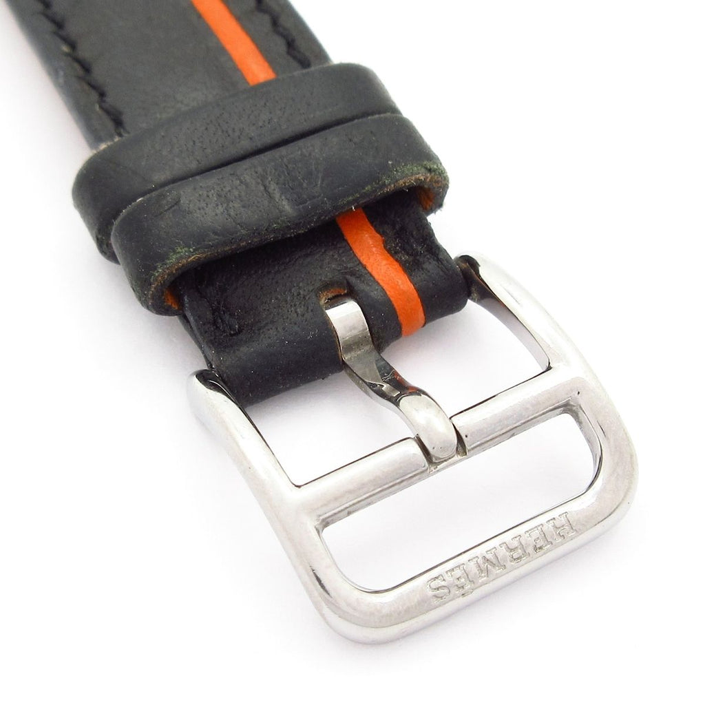 Hermes Watch Leather L Black Orange — view 6