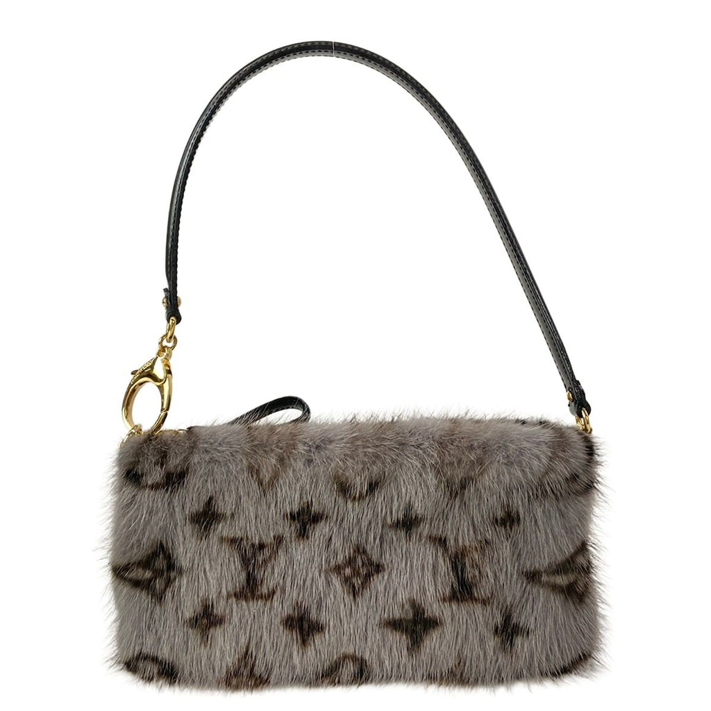 Louis Vuitton Handbag Monogram Vison Pochette Mila MM Grime Mink