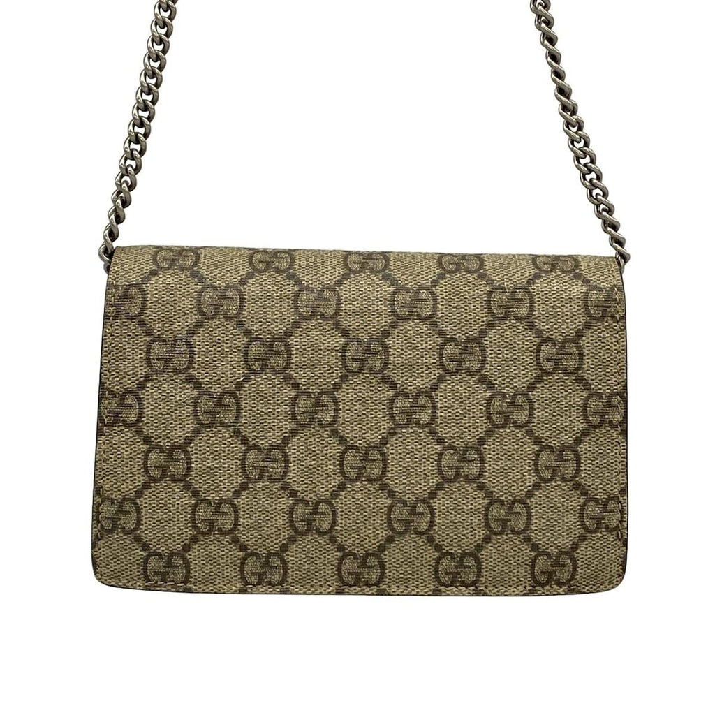 Gucci Shoulder Bag Dionysus GG Plus Supreme Beige Dark Brown Chain — view 3