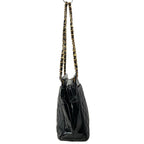 Chanel Tote Quilted Black Chain Shoulder Gold Leather Lambskin — view 4