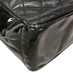 Chanel Tote Quilted Black Chain Shoulder Gold Leather Lambskin — view 6