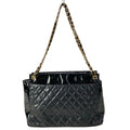 Chanel Tote Quilted Black Chain Shoulder Gold Leather Lambskin