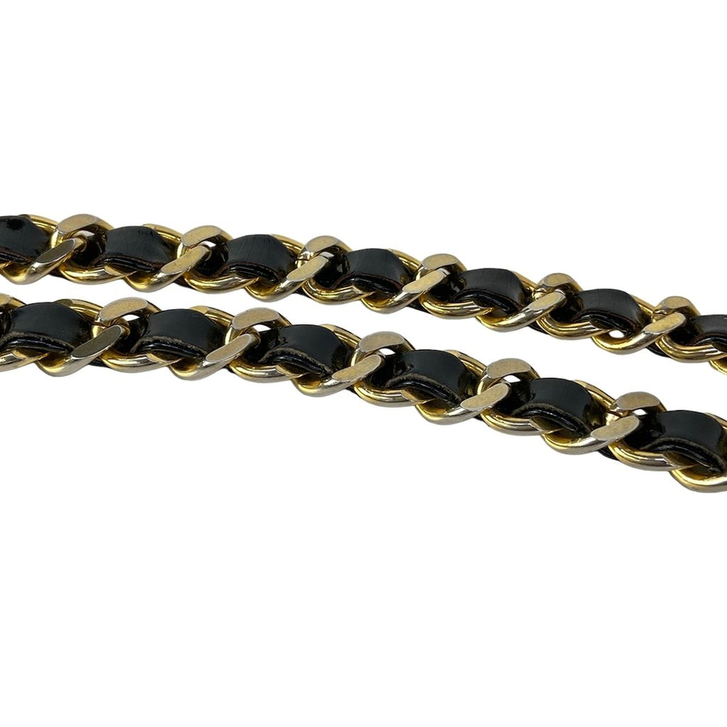 Chanel Tote Quilted Black Chain Shoulder Gold Leather Lambskin — view 9