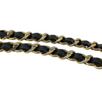 Chanel Tote Quilted Black Chain Shoulder Gold Leather Lambskin — view 9