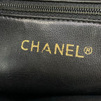 Chanel Tote Quilted Black Chain Shoulder Gold Leather Lambskin — view 8