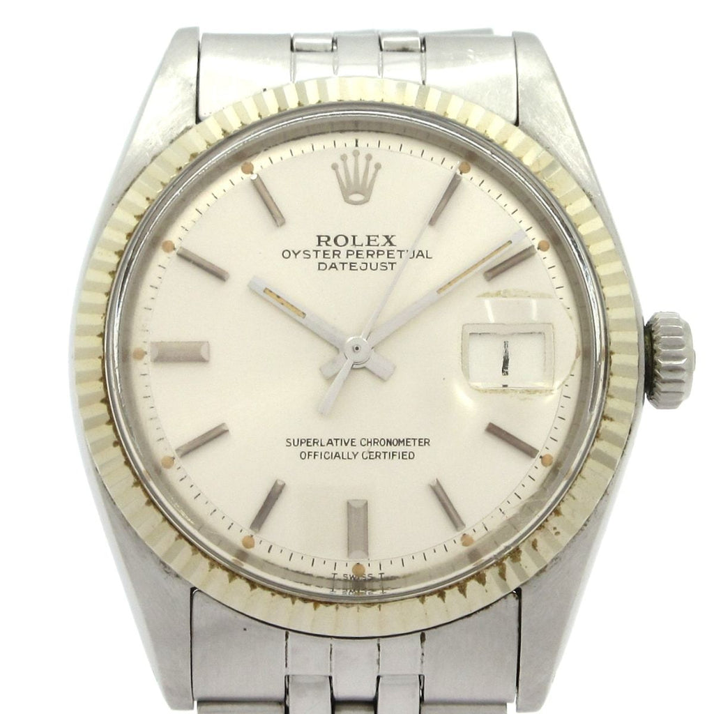 Rolex Watch Datejust SS 18k White Gold Winding Bracelet 22 Links Plastic