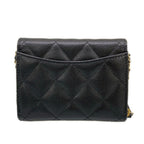 Chanel Wallet Classic Mini Chain Quilted Black Gold Shoulder — view 2
