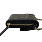 Chanel Wallet Classic Mini Chain Quilted Black Gold Shoulder — view 7