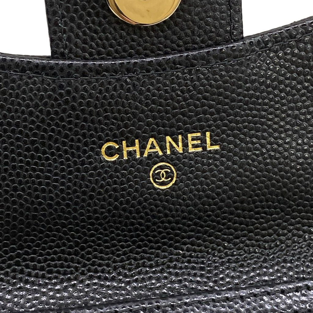 Chanel Wallet Classic Mini Chain Quilted Black Gold Shoulder — view 4