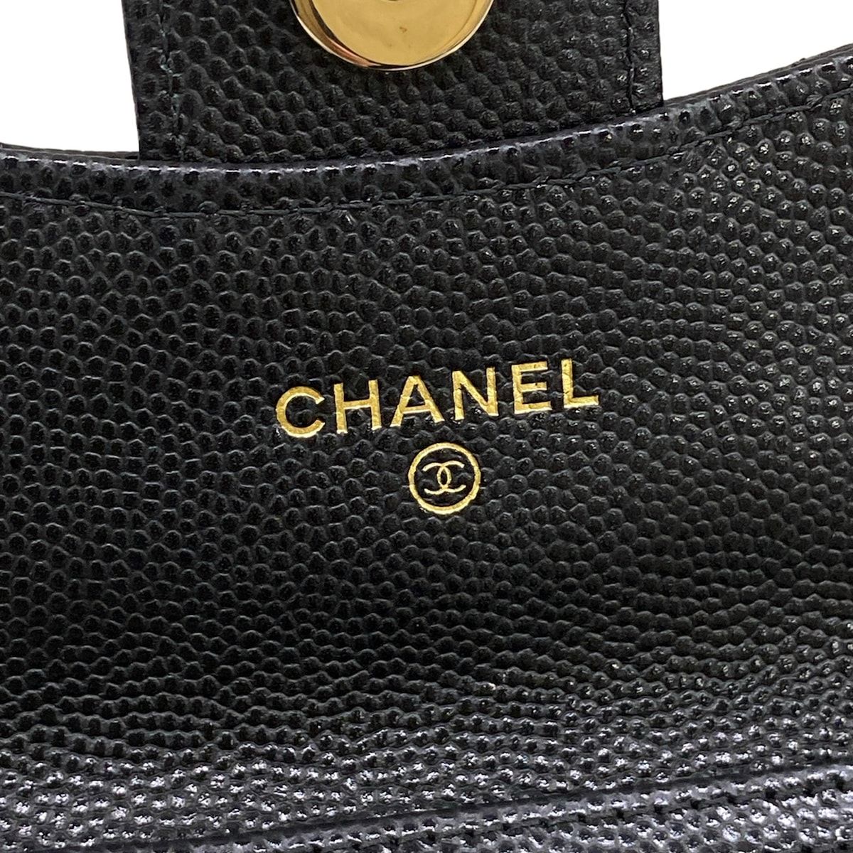 Chanel Wallet Classic Mini Chain Quilted Black Gold Shoulder — view 4