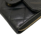 Chanel Wallet Classic Mini Chain Quilted Black Gold Shoulder — view 5
