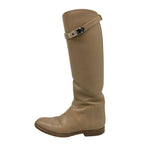 Hermes Long Boots 35.5 Jumping Beige Kelly Buckle Silver Leather