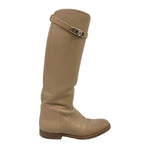 Hermes Long Boots 35.5 Jumping Beige Kelly Buckle Silver Leather — view 4