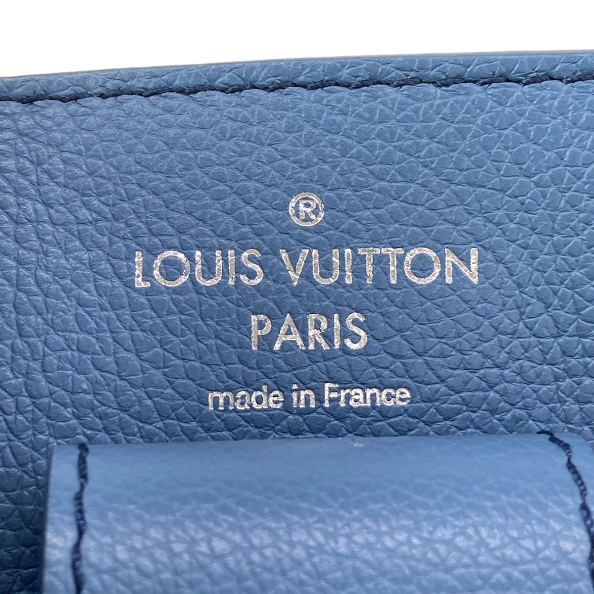 Louis Vuitton Shoulder Bag Lockme Bucket Blue Jean Leather — view 9