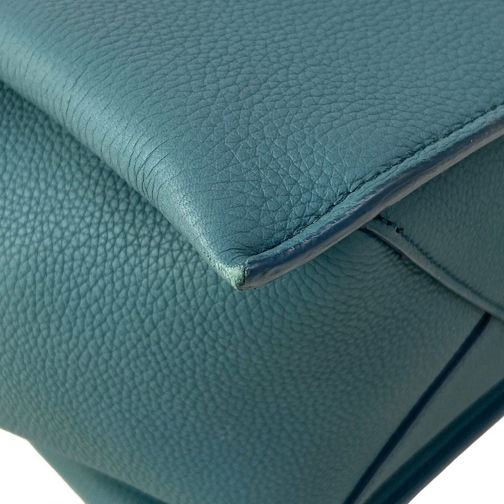 Celine Shoulder Bag Trifold Small Blue Green Leather — view 6