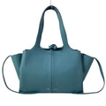 Celine Shoulder Bag Trifold Small Blue Green Leather