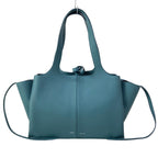 Celine Shoulder Bag Trifold Small Blue Green Leather