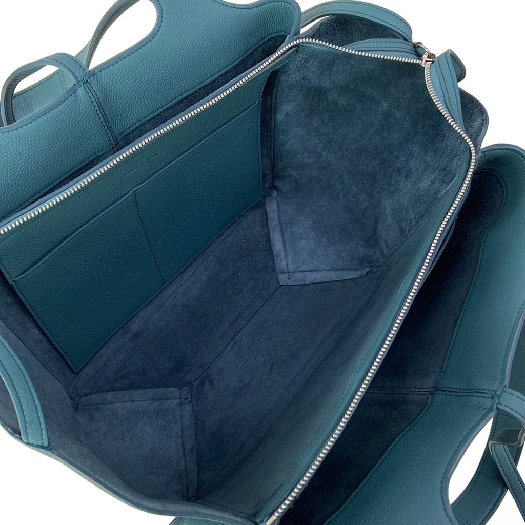 Celine Shoulder Bag Trifold Small Blue Green Leather — view 7