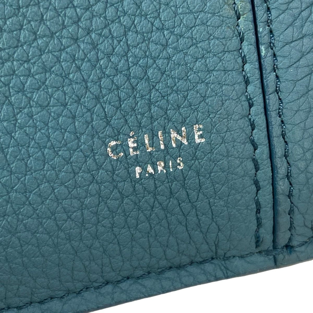 Celine Shoulder Bag Trifold Small Blue Green Leather — view 8