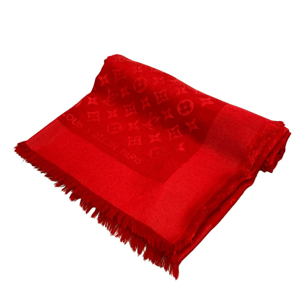 Louis Vuitton Shawl Monogram Pomme D'amour Wool Silk Scarf