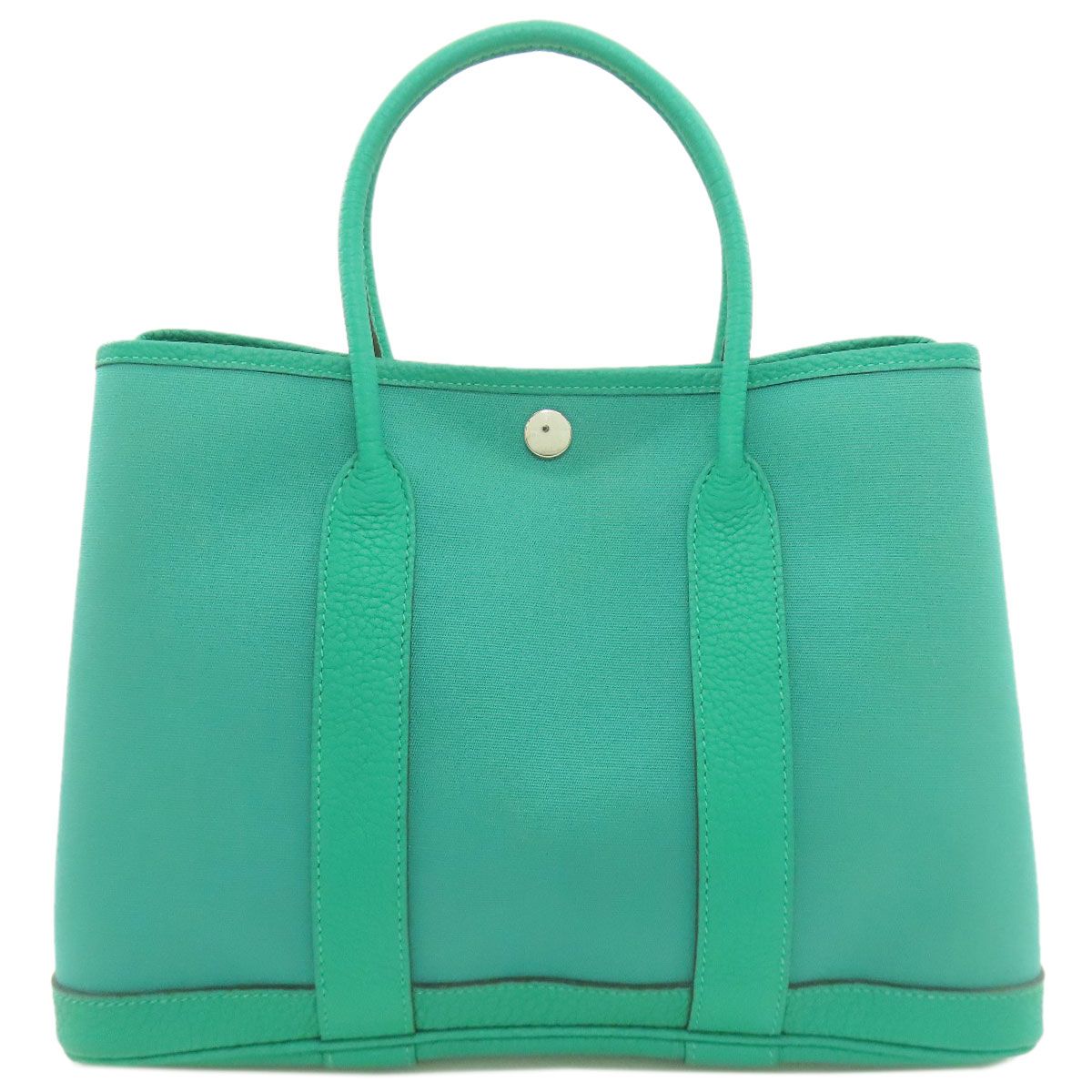 Hermes Garden Party TPM Silver Handbag Toile Officier