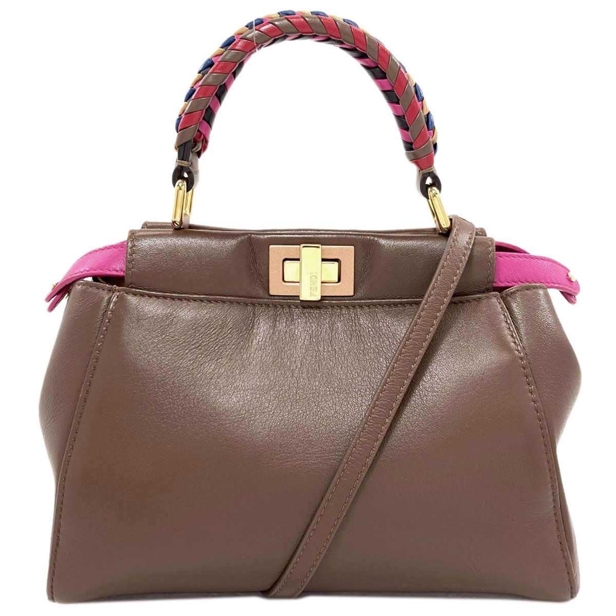 Fendi Peekaboo Mini 2-Way Handbag Leather
