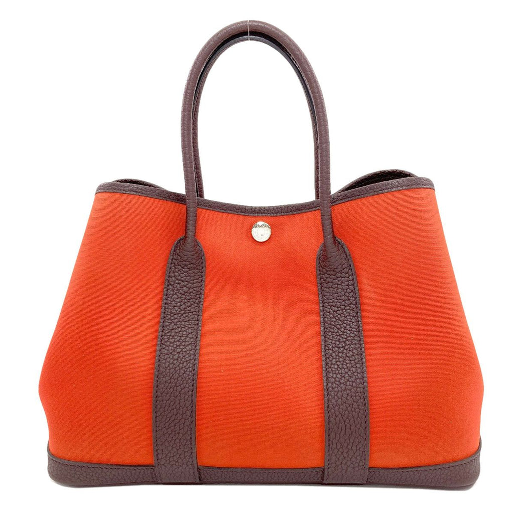 Hermes Garden Party TPM Silver Handbag Toile Officier