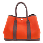 Hermes Garden Party TPM Silver Handbag Toile Officier
