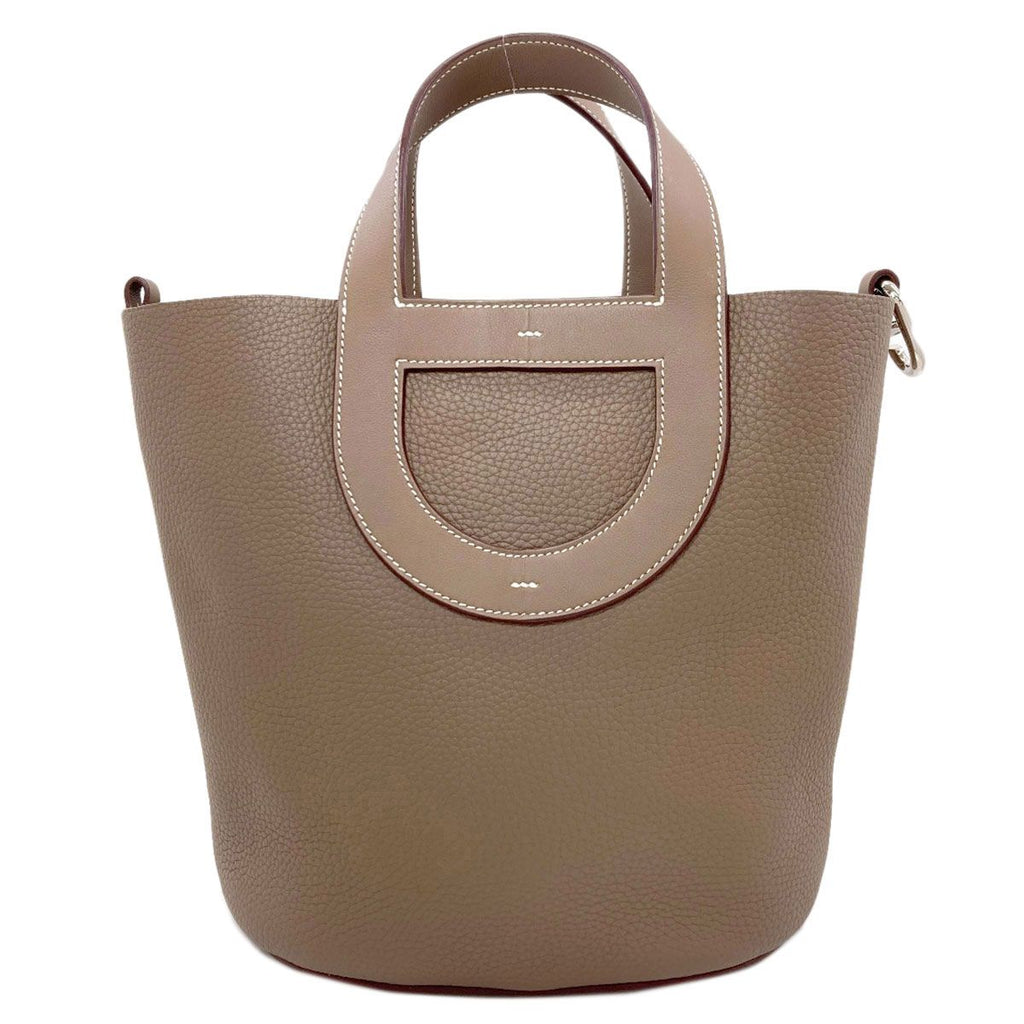 Hermes in the Loop 23 Etoupe Silver Handbag Taurillon