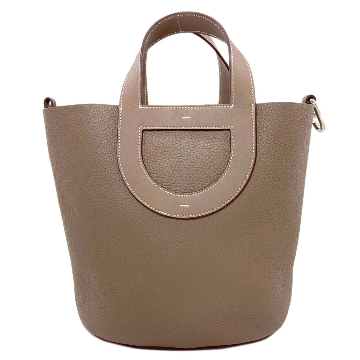 Hermes in the Loop 23 Etoupe Silver Handbag Taurillon