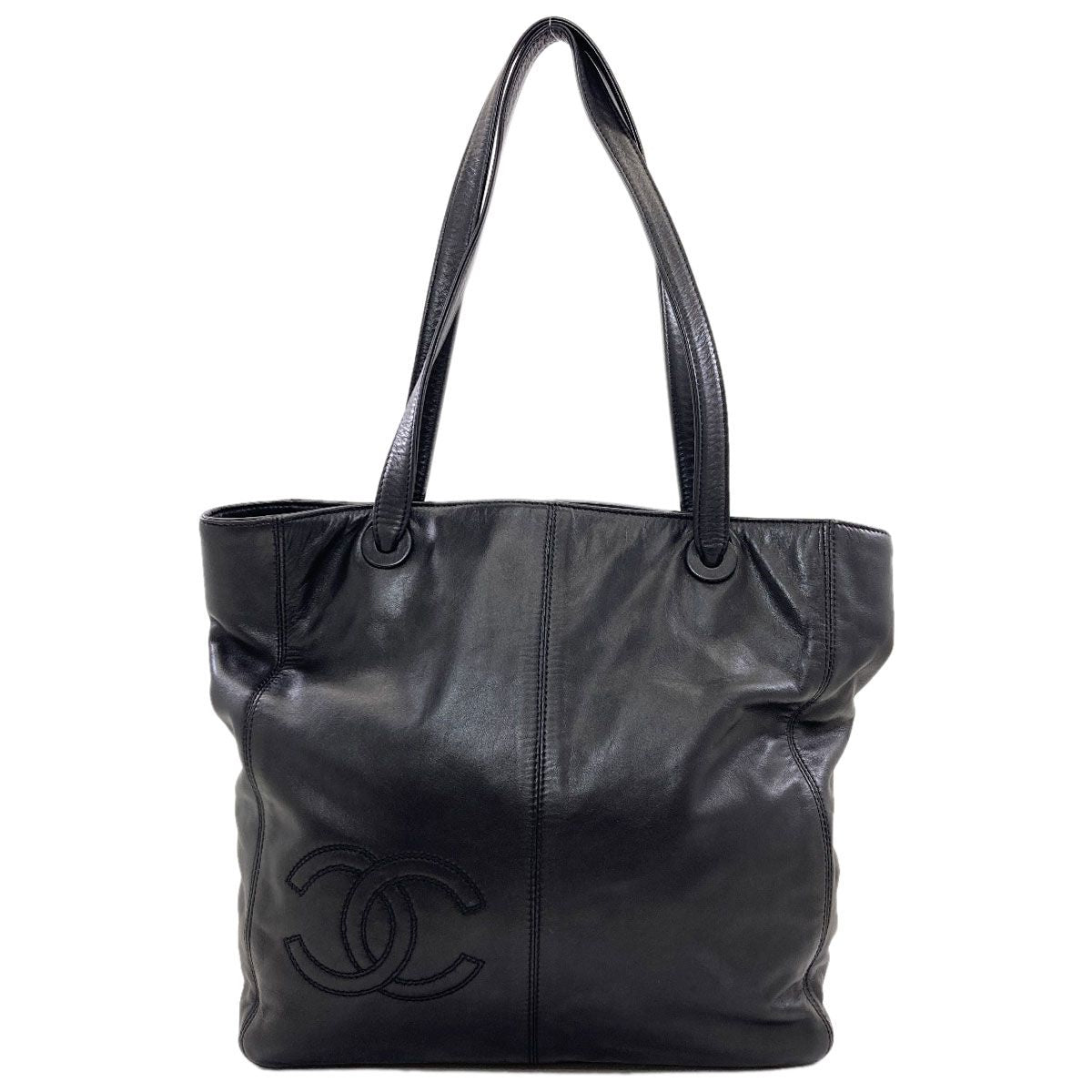 Chanel CC Logo Tote Lambskin