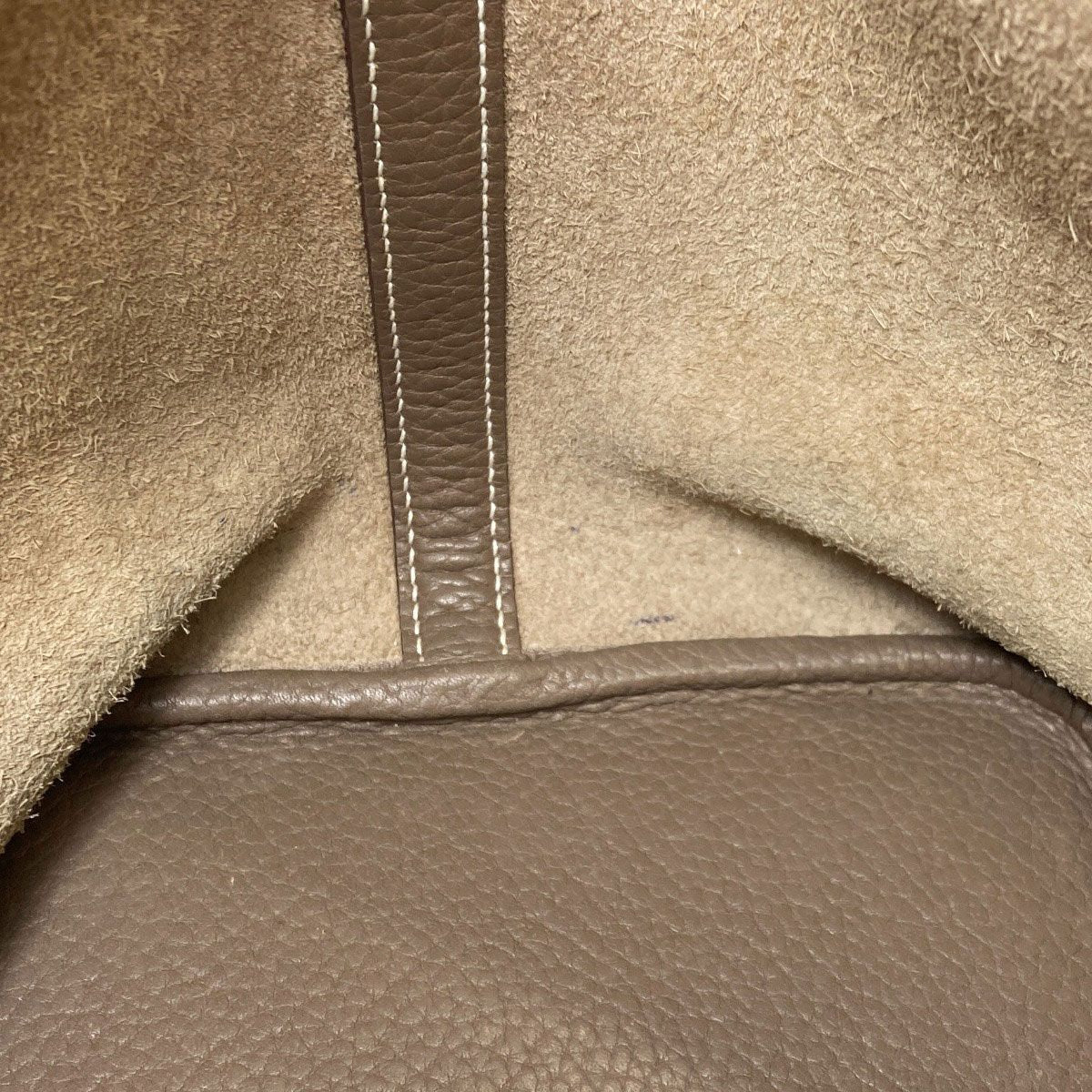 Hermes Picotin Lock MM Etoupe Silver Handbag Taurillon — view 9