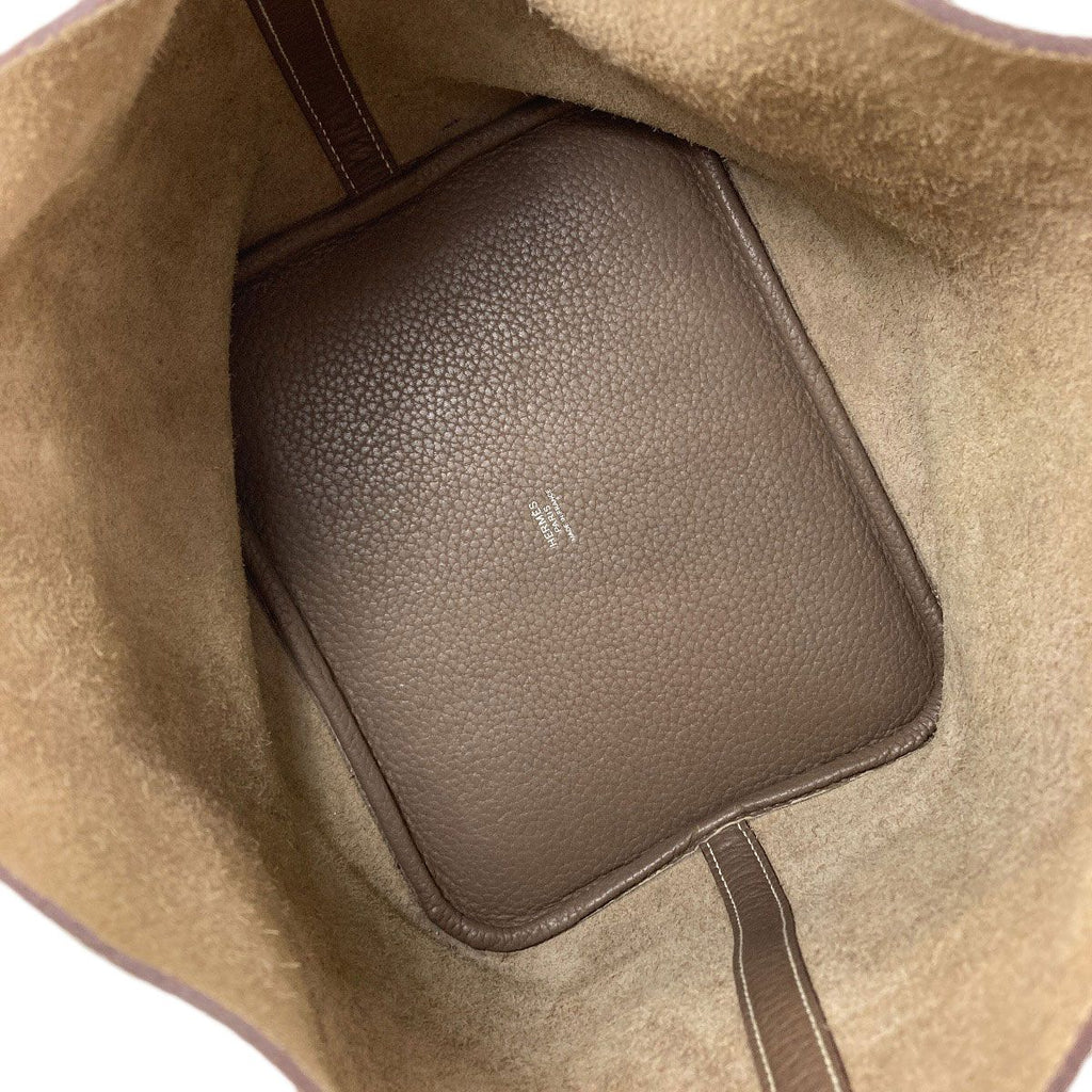 Hermes Picotin Lock MM Etoupe Silver Handbag Taurillon — view 5
