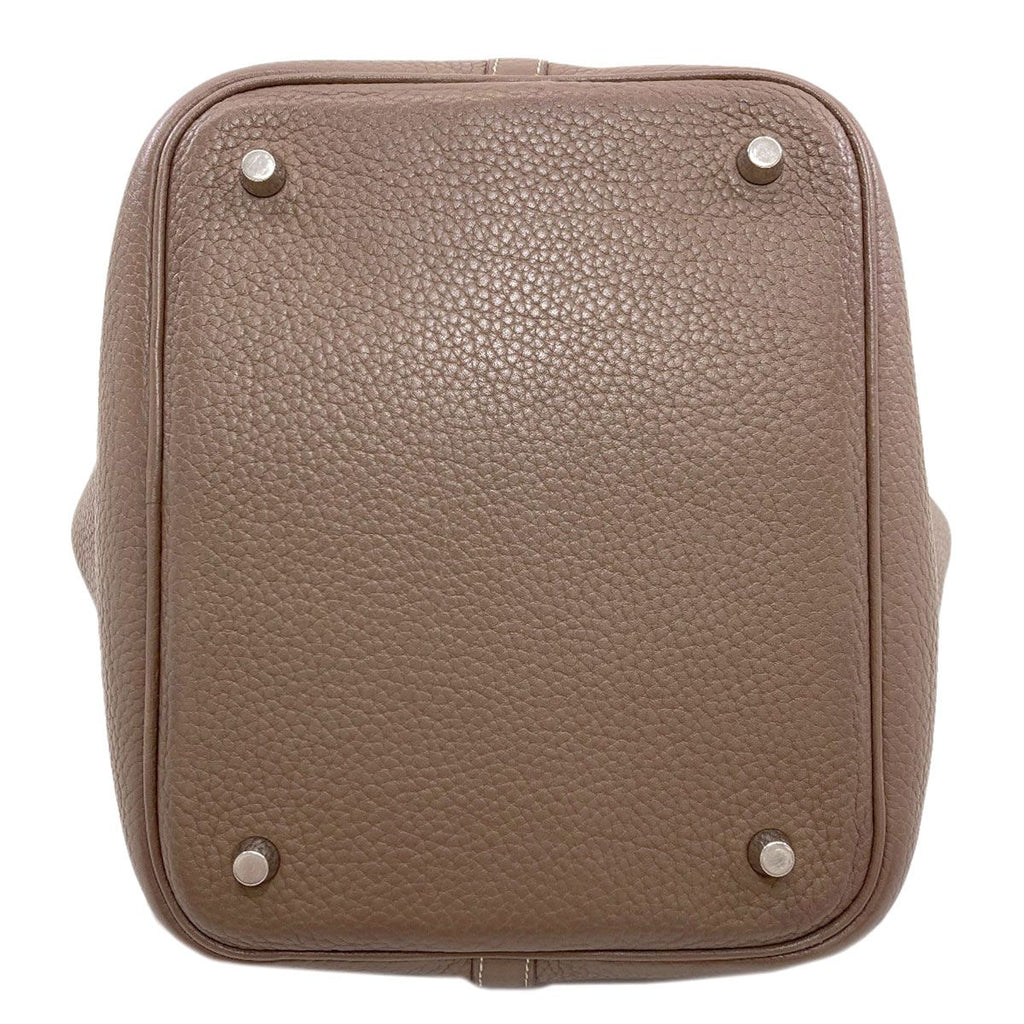 Hermes Picotin Lock MM Etoupe Silver Handbag Taurillon — view 4