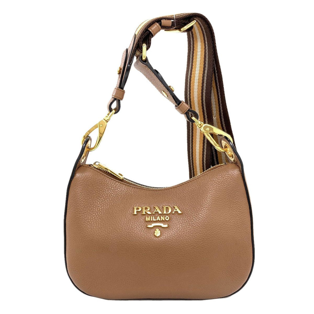 Prada Logo Shoulder Bag Leather