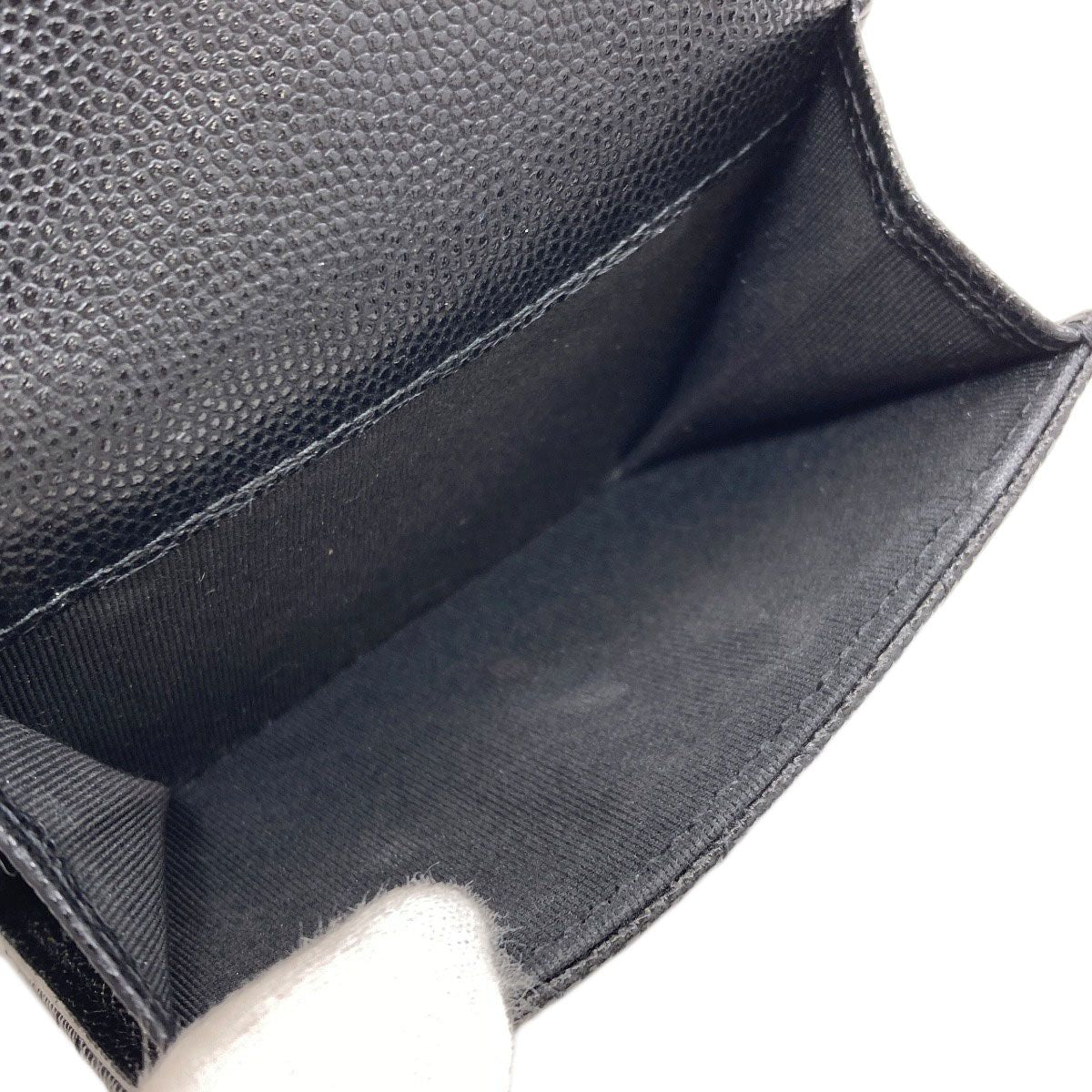 Chanel Quilted Silver Trifold Wallet Grained Calfskin — view 5