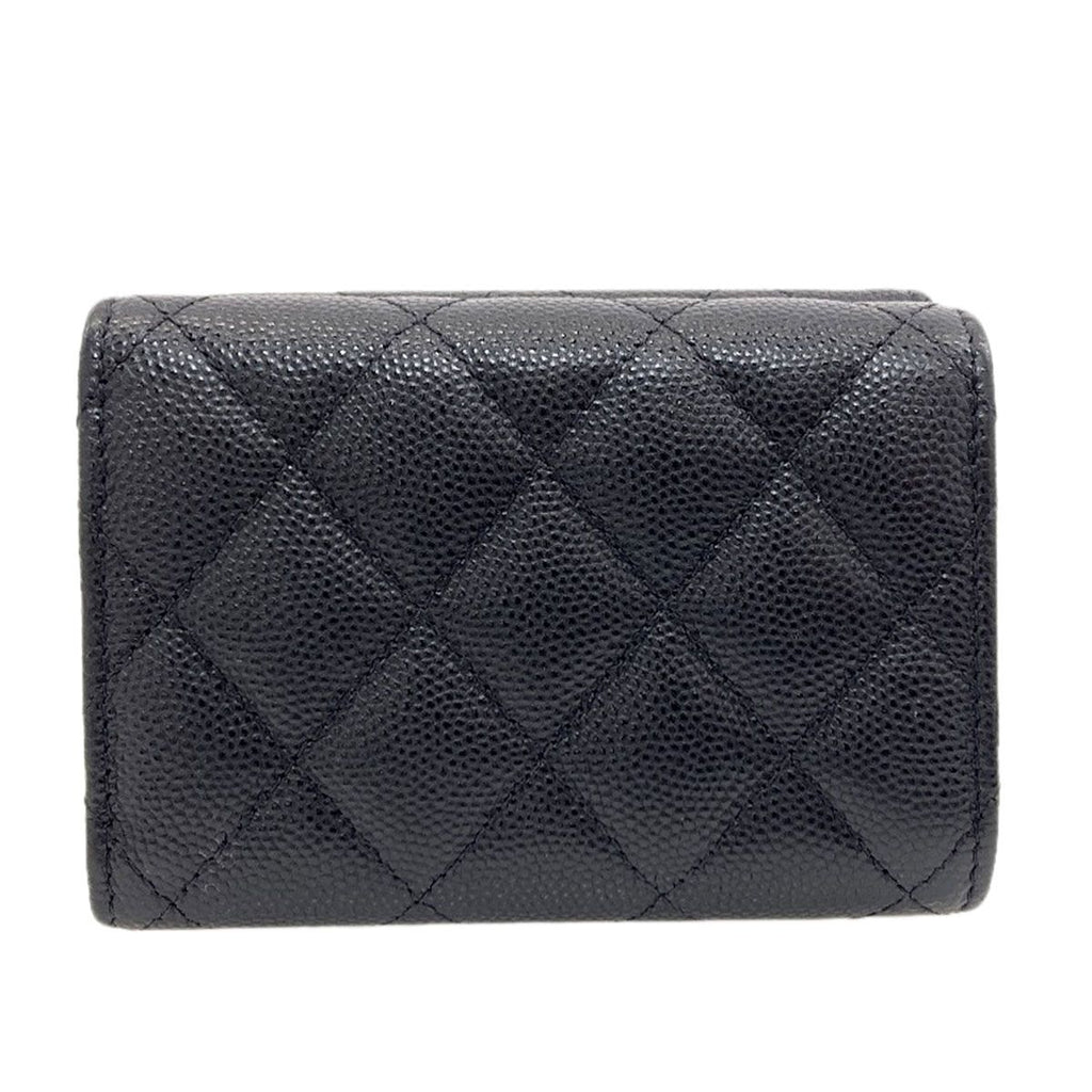 Chanel Quilted Silver Trifold Wallet Grained Calfskin — view 2