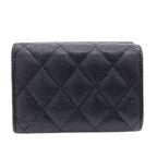 Chanel Quilted Silver Trifold Wallet Grained Calfskin — view 2