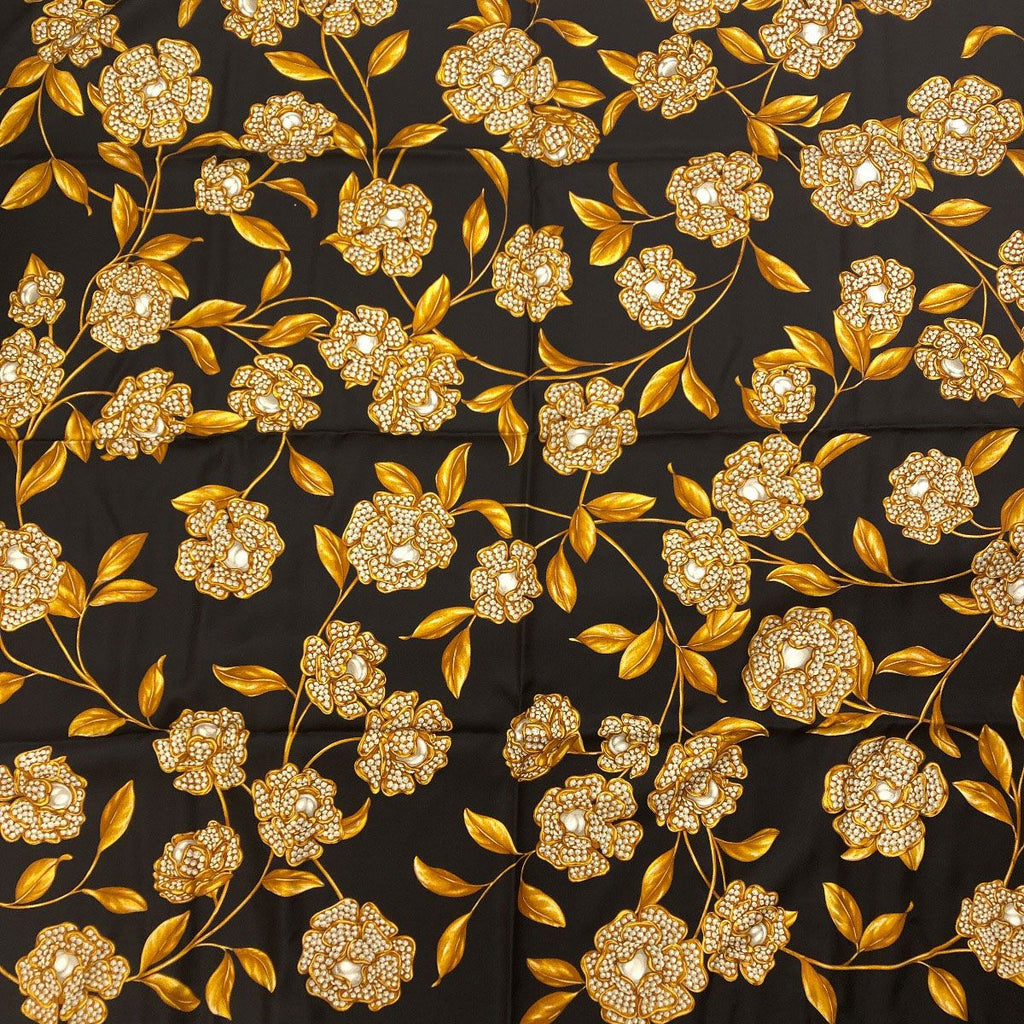 Chanel Camellia Pattern Scarf Silk — view 3