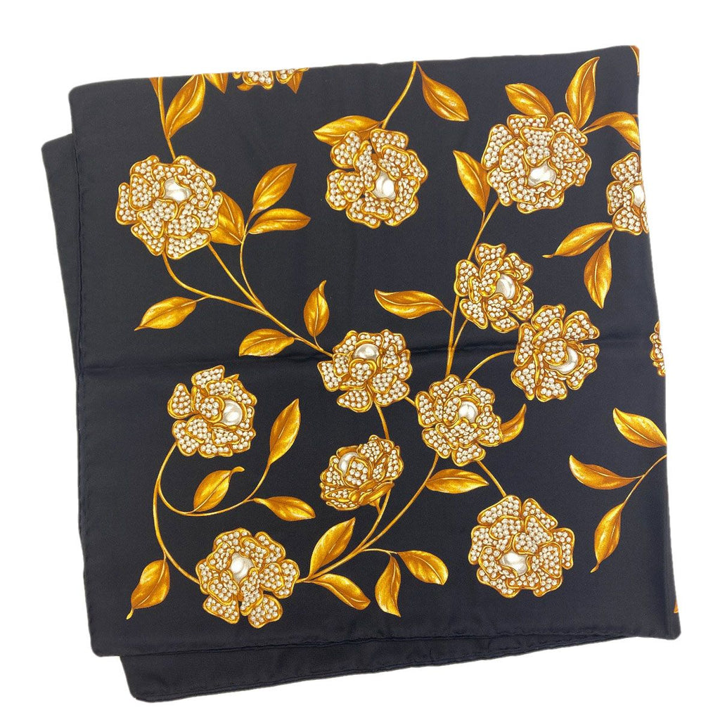 Chanel Camellia Pattern Scarf Silk — view 2