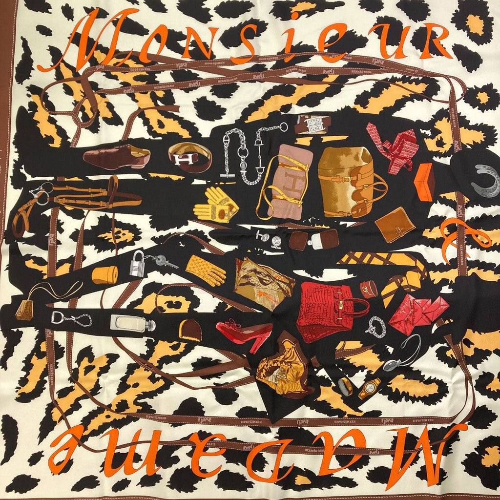 Hermes Carre 90 Monsieur & Madame Scarf Silk — view 3