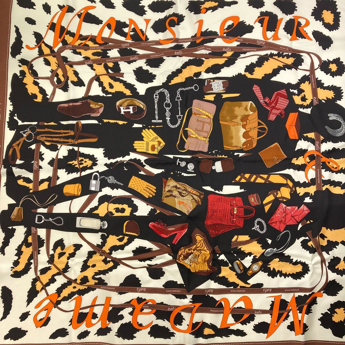 Hermes Carre 90 Monsieur & Madame Scarf Silk — view 3