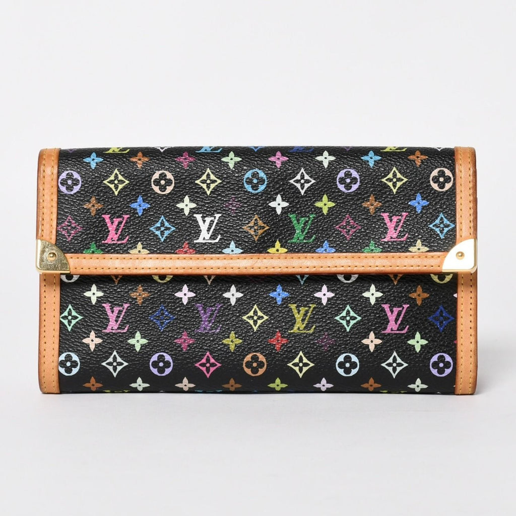 Louis Vuitton Trifold Wallet Monogram Black Multicolor Portefeuille