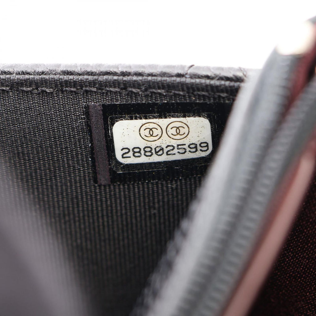 Chanel Shoulder Bag Quilted Black Caviar Leather Chain Wallet — view 6