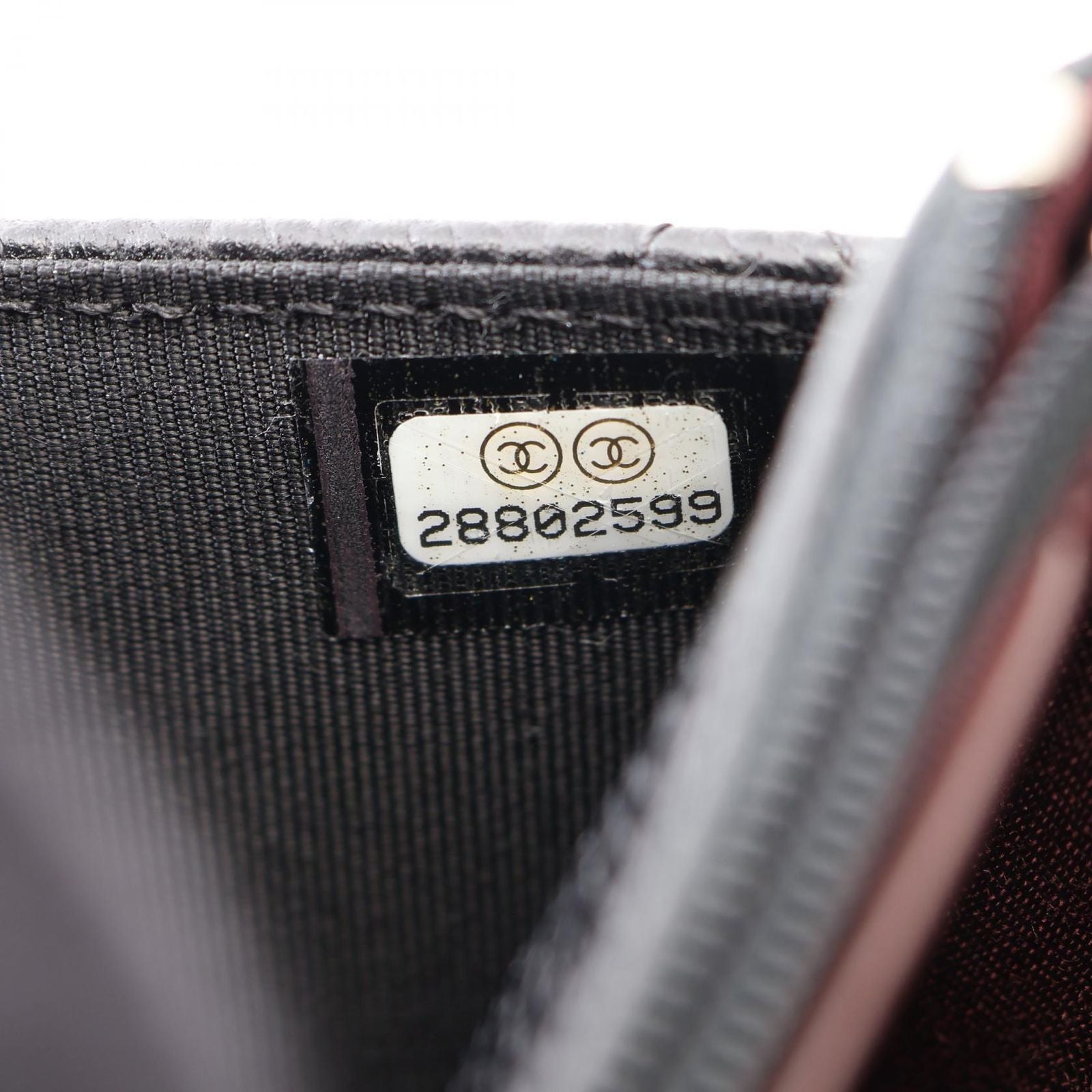 Chanel Shoulder Bag Quilted Black Caviar Leather Chain Wallet — view 6
